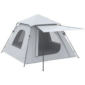 Hiking Traveling Portable Backpacking Camping Tent (Color: Grey)