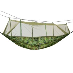 Portable Nylon Swing Hanging Bed Outdoor Hiking Camping Hammock (Color: Camouflage)